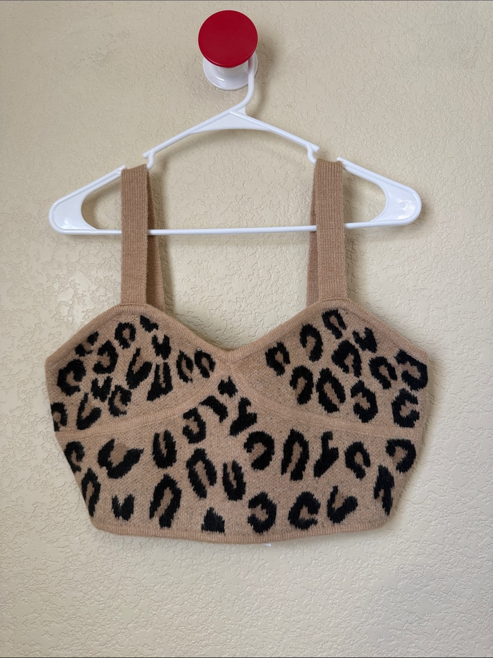GREY LAB Leopard Knit Crewneck in Tan and Black